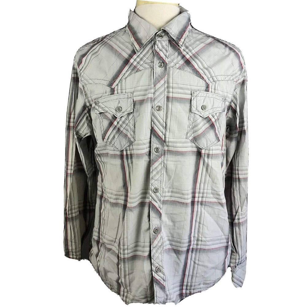 BKE‎ The Buckle Slim Fit Cowboy Western Shirt Men's Small Pearl Snaps Rodeo Farm